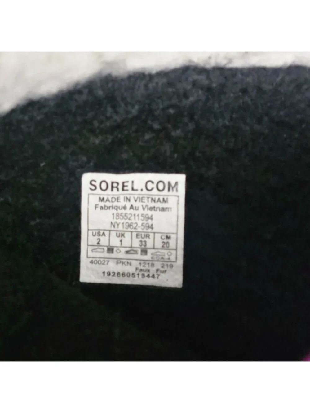 SOREL Yoot Pac Nylon Lace-Up Waterproof Winter Boots Wild Iris Dark‎ Plum Size 2